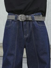 Manfinity EMRG Quần Jeans Ống Rộng Túi Baggy Vừa Vặn Cho Nam Thường Ngày - Rửa tối - Xem 8