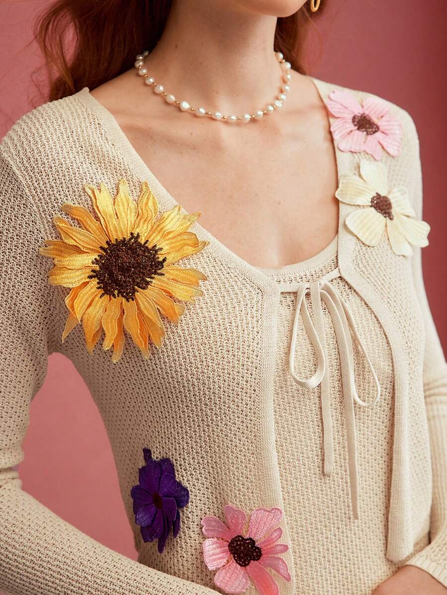 MOTF PREMIUM ÁO KHOÁC CẮT VÁ HOA PHÍA TRƯỚC, NGÀY VALENTINE - Màu Khaki - Xem 2