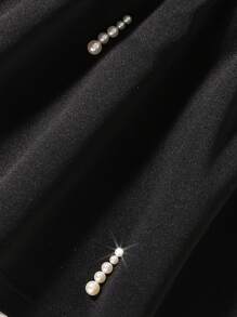 Tween Girls Elegant Embellished Waist & Hem Skirt - Black - View 5