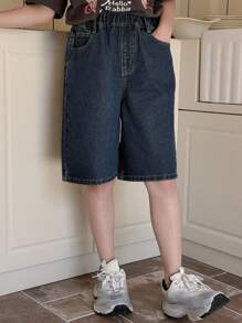 Dazy Kids Tween Girl Denim Shorts,Girls Summer Outfits,Back To School Clothes - Dark Wash - View 4