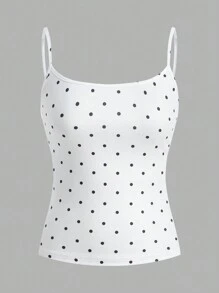 Muchica 夏季女士多色针织吊带背心，波尔卡圆点简约休闲时尚，适合日常穿着 - 彩色 - 查看 3