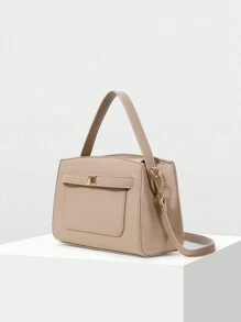 MOTF PREMIUM 女士时尚简约手提包，适合工作，女士优雅、奢华包 - 杏色 - 查看 3