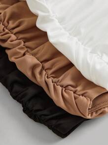 Tween Girl 3pcs Set Minimalist Ruched Non-Slip Camisole - Black - View 6