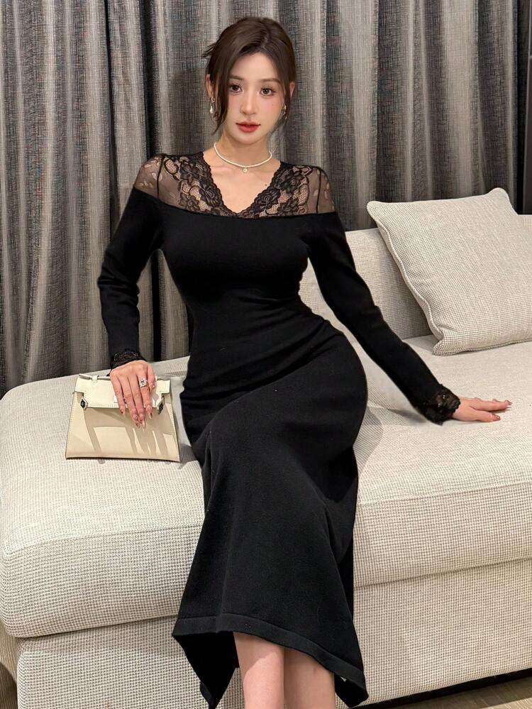 Women's Valentine's Day Party Sweater Dress,Fall Women Clothes