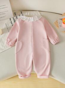 Souflis Souflis 女婴可爱爱心口袋长袖连体衣 - 粉色 - 查看 3