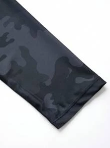 Manfinity KASUA Men's Rice Noodle Print Round Neck Raglan Long Sleeve Surfing T-Shirt,Hawaiian - Multicolor - View 3