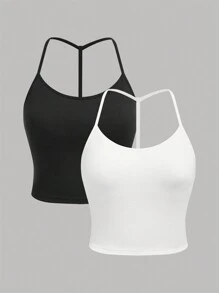 Teen Girls 2pcs Comfortable Padded Wireless UnderwearSet - Black - View 1