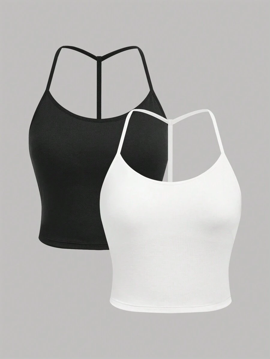 Teen Girls 2pcs Comfortable Padded Wireless UnderwearSet - Black - View 1