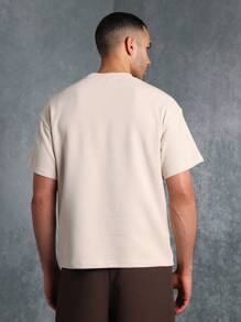 SUMWON 优质纹理平纹针织宽松基本款 T 恤，休闲街头风格罗纹圆领 T 恤，经典都市基本款上衣，适合所有季节分层穿着