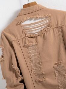 Manfinity Homme 男士休闲牛仔夹克，纯色，简约时尚，日常穿着，秋季款