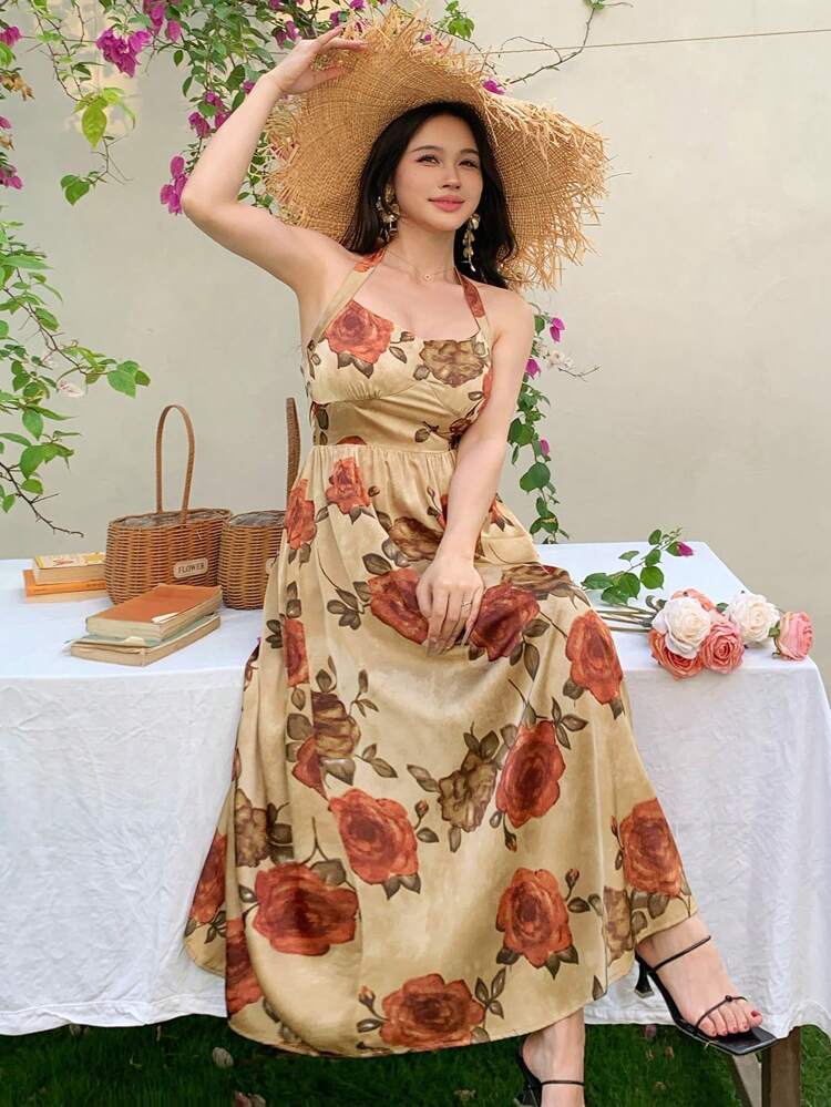 Spring & Summer New Ditsy Floral Long Dress For Women Dress Boho