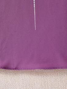 SHEIN 女婴花卉印花紫色长袖度假连衣裙，夏季 - 紫色 - 查看 6