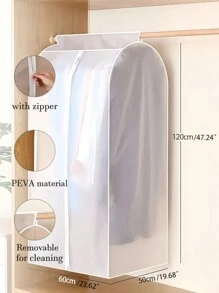 1 pieza Bolsa colgante transparente 3D lavable a prueba de polvo con doble cremallera para almacenamiento en el armario, protege del polvo y la humedad, decoración del hogar, otoño, festival de otoño, dormitorio