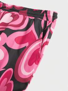 Manfinity RebelGame 大码男式宽松心形图案编织长裤