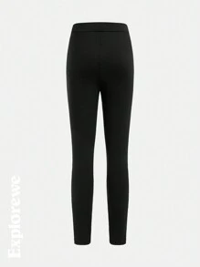 SHEIN Tween 女童扎染印花长袖连帽衫和裤子 2 件套，秋季 - 橘色 - 查看 6