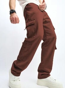 Manfinity EZcore Men's Cargo Pocket Straight Leg Loose Casual Jeans