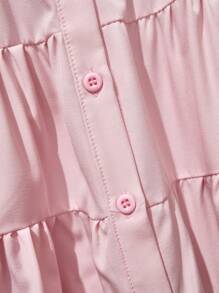 SHEIN Baby Mädchen süßes Katzenmuster Kragen Hemdkleid, geeignet für Outdoor-Aktivitäten, Fotografie und Kindergarten, Frühling/Sommer/Herbst