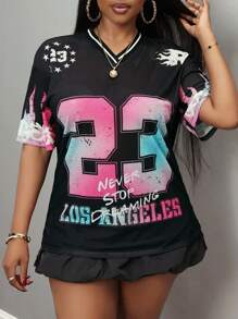 Slaydiva 2pcs Solid Color Patchwork Shirt And Mini Skirt Set For Women - Multicolor - View 3