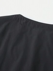 ROMWE MEN Men's Solid Color Single-Breasted Cargo Casual Loose Fit Utility Vest - Black - View 6