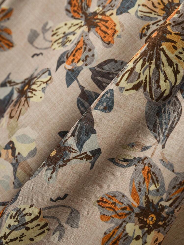 2pcs/Set Women Holiday Casual Floral Print Shirt And Pants,Summer Sets Women's Holiday Contrast Print Elegant Casual Loose Top Wide Leg Pants Set Tube Top And Pants Set Women's Summer Dress Women's Two Pieces Suit Holiday Dress Women's Holiday Two Pieces Suit Bohemian Style Women's Dress