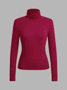 Modelyn 3件装女士基础款高领针织T恤，黑色、白色、棕色，秋冬款 - 彩色 - 查看 7