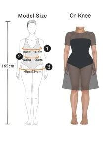 SHEIN LUNE Plus Size Square Neck Textured Knit Pearl Decor Elegant Long Sleeve Dress Fall Cloth For Women