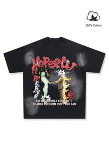 Manfinity EMRG Men's Casual Graphic Text Print Short Sleeve T-Shirt