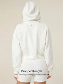 GLOWMODE Modal Fleece Power Zip Side Pockets Hoodie Long Sleeve Sweater With Thumbholes Daily Casual