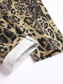 Manfinity LEGND Plus Size Men's Pockets Leopard Print Casual Jeans - Multicolor - View 6