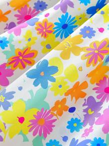 青少年女孩多巴胺印花长款吊带背心连衣裙，搭配纯色夹克