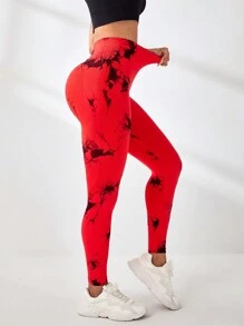 Easithlete Women's High Waist Tie-Dye Minimalist Slim Fit Seamless Leggings