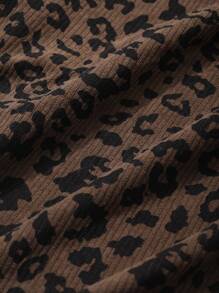 Dazy Kids Tween Girls Leopard Print Full Graphic Round Neck T-Shirt, Summer