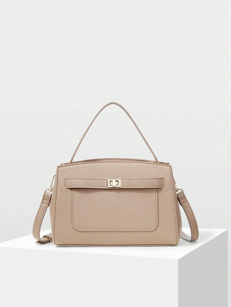 MOTF PREMIUM 女士时尚简约手提包，适合工作，女士优雅、奢华包 - 杏色 - 查看 2