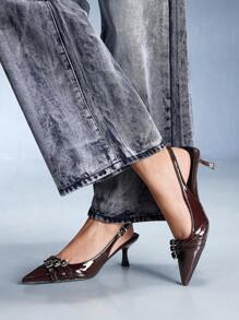 Cuccoo CUCCOO GRLICON Pointed Toe Leopard Print Ankle Strap High Heel Sandals, Fashionable Women Stilettos Spring Shoes Spring Break Easter Prom Heels