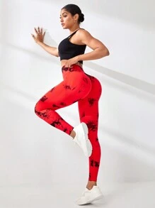 Easithlete Women's High Waist Tie-Dye Minimalist Slim Fit Seamless Leggings