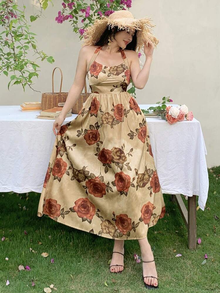 Spring & Summer New Ditsy Floral Long Dress For Women Dress Boho