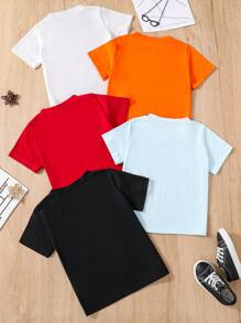 Young Boys Series Fashion Graphic Print Comfortable Casual Home Round Neck All-Match T-Shirt For Summer For Valentine's Day