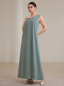 Graceveil 2pcs Women Traditional Long Dress & Abaya Coat Set Modest Fall Cloth For Women