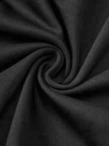 SHEIN Teen Girls Knit Short Sleeve Long Waist Cinched Boxy Neck Casual Fashionable All-Match Versatile Dresses, Girls Delicate Apparel, Suitable For Wedding Season, Floral/Partial Decor Style, No Traditional Pattern