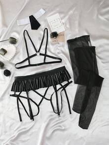 Fantasy Costume Conjunto de 5 piezas de lencería sexy de talla grande con temática de juego de y estilo vintage