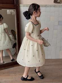 DAZY 少女休闲连衣裙，秋夏季节，返校度假装 - 白色 - 查看 5