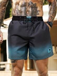 Surfspeed 男士度假休闲条纹渐变沙滩短裤