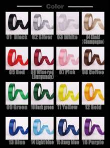 SHEIN 1 Cuộn Nơ Ruy Băng Satin 2Cm*22M, Nhiều Màu Hoàn Hảo Cho Nơ, Đám Cưới, Bao Bì Quà Tặng, Phụ Kiện Trang Sức, Tiệc Tùng, Lễ Hội, Trang Trí Bánh Và Nướng, Hộp Quà Tặng, Bó Hoa, Dấu Trang, Đồ May Vá Sáng Tạo, Trang Trí Nhà Cửa - Nhiều màu - Xem 2