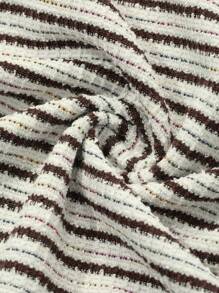 DAZY Camiseta suelta casual de mujer con rayas, nuevo modelo de verano para festival de música