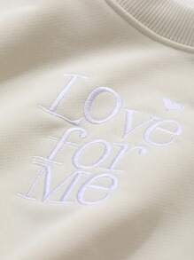 DAZY Young Girls Round Neck Knitted Embroidery Sweatshirt For Autumn - White - View 7