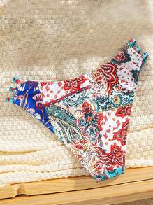 Summer Openwork Drawstring Sweet Girl Exclusive Bikini Bottom - Multicolor - View 5