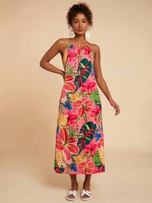 Travachic 女式露背印花休闲长裙 - 彩色 - 查看 6