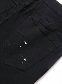 Manfinity LEGND Men's Front Button Pockets Distressed Casual Denim Jeans