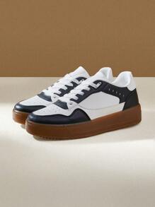 CUCCOO EASI Women Solid Color Patchwork Casual Sneakers, For Daily Leisure Wear Shoes For Women Sneakers Spring Shoes Easter Trainers