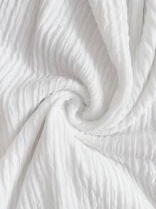 SHEIN LUNE Parte superior tipo tanque de mujer casual y suelta con cuello en V, de tela jacquard texturizada blanca, para primavera/verano